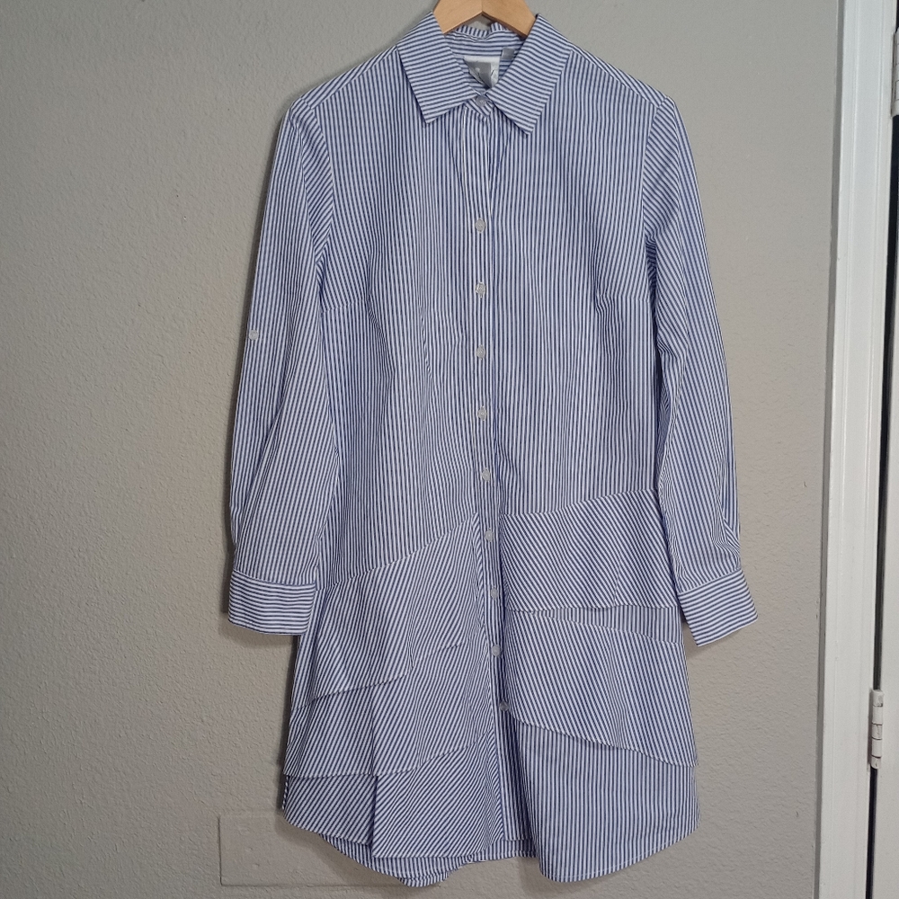 Finley Jenna Striped Ruffle Shirt Dress